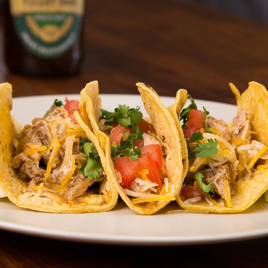 Spicy Slow Cooker Beer Chicken Tacos