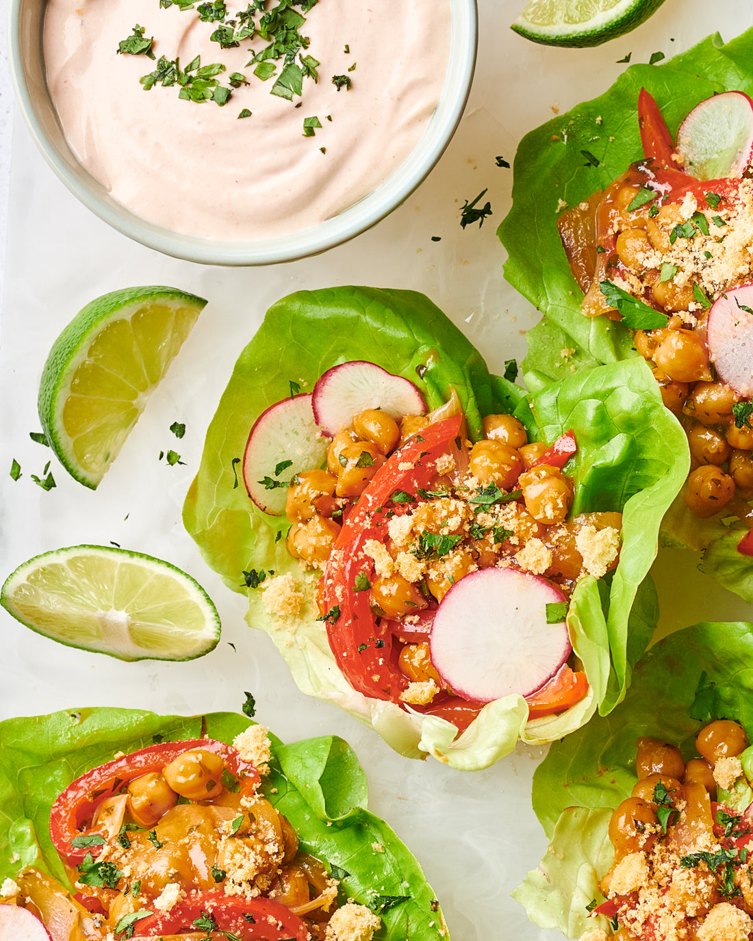 BBQ Chickpea Lettuce Wraps