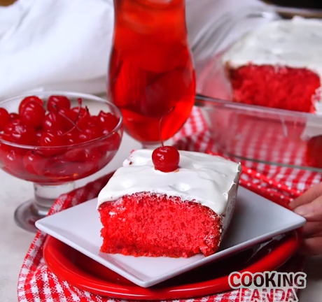 Shirley Temple Poke Cake