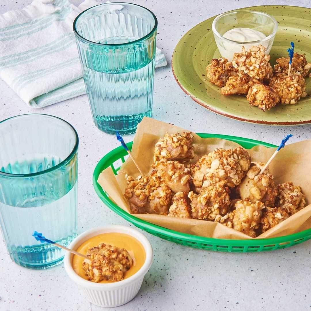 Popcorn Crusted Popcorn Chicken