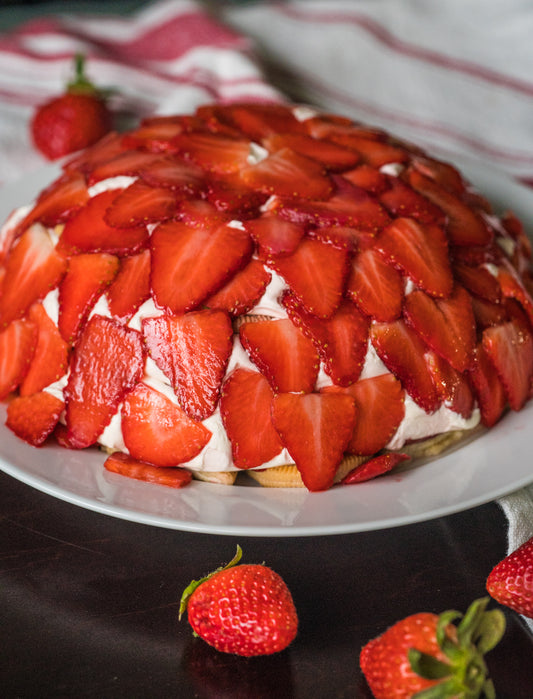 Upside Down Strawberry Shortcake Cheesecake