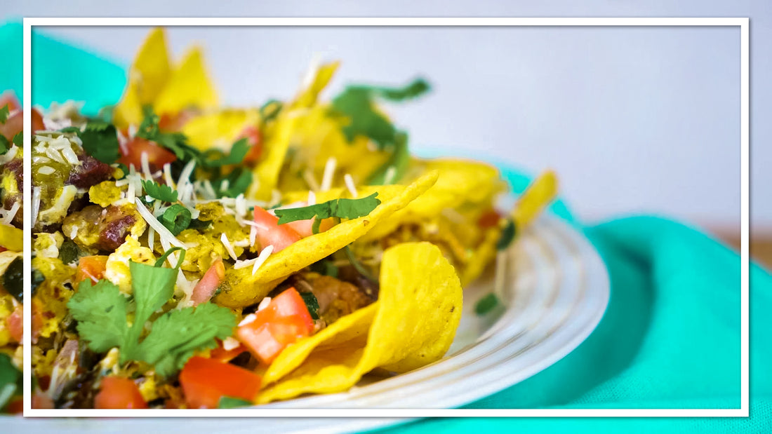 Green Chilaquiles with Carnitas and Eggs