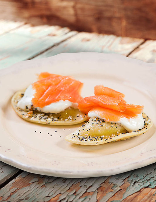 Smoked Salmon Everything Pierogies