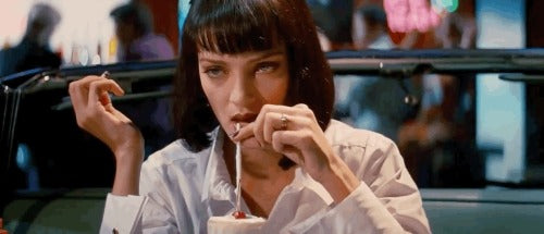 Image result for milkshake gif pulp fiction