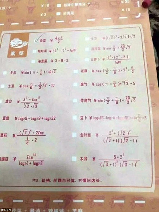 Obnoxious menu