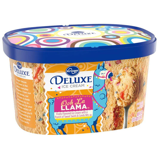 Kroger's New Bright Orange Ooh La Llama Ice Cream, Packed With Sweet Swirls