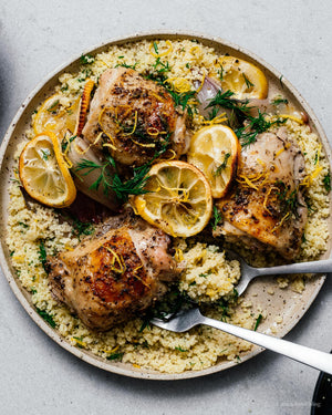 Lemon Pepper Chicken with Lemon and Dill Couscous