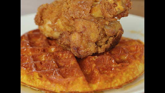 Cajun Fried Chicken With Cheddar Waffles Presented by Shipt