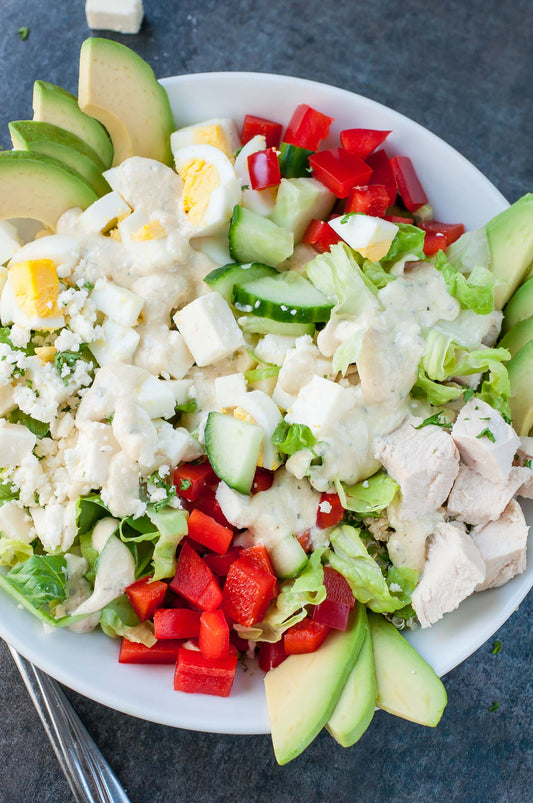 greek-cobb-salad-recipe-creamy-feta-greek-dressing||Chicken-Summer-Roll