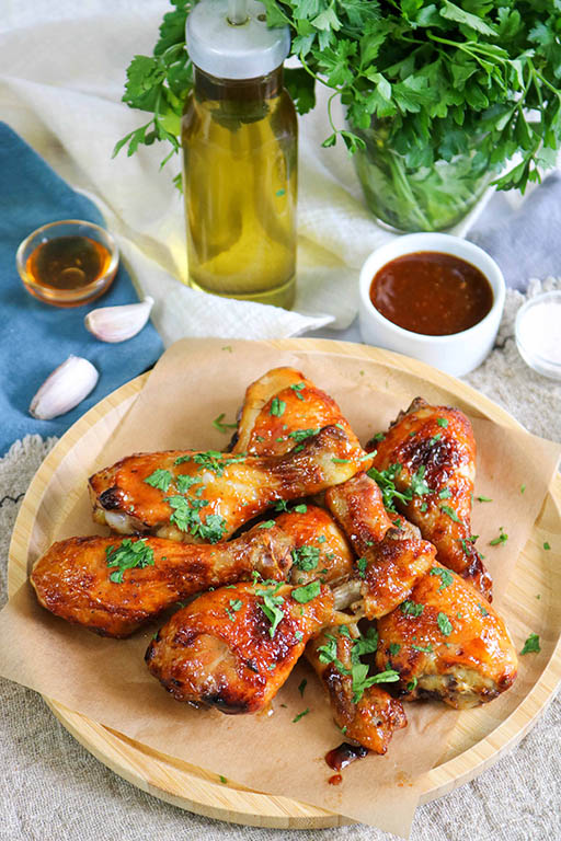 Baked Honey and BBQ Chicken Drumsticks