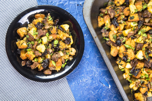 Stake Apple Pretzel Bread Stuffing