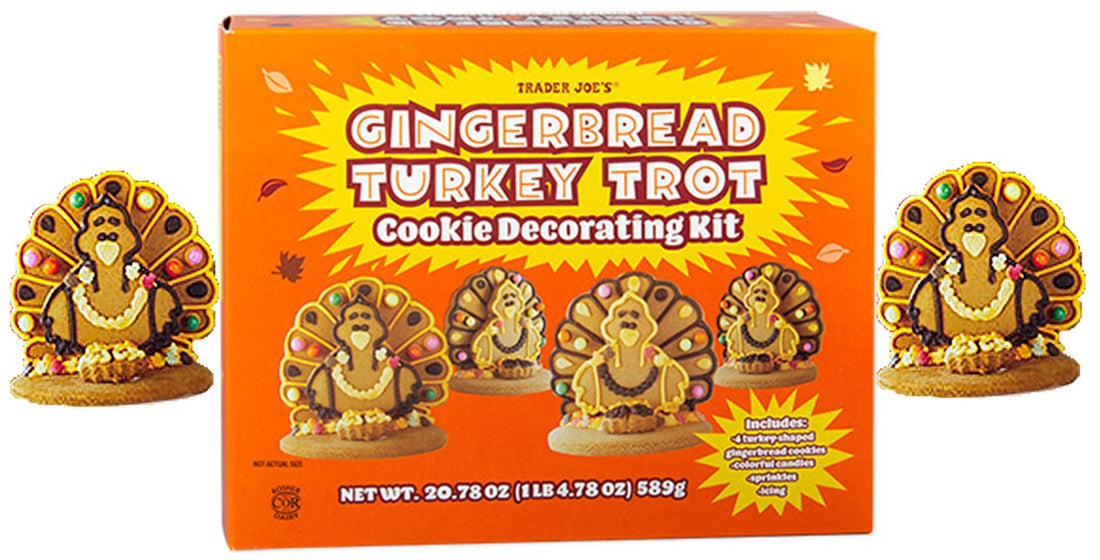 Trader Joe's Gingerbread Turkey Cookie Decorating Kits Perfect For Thanksgiving