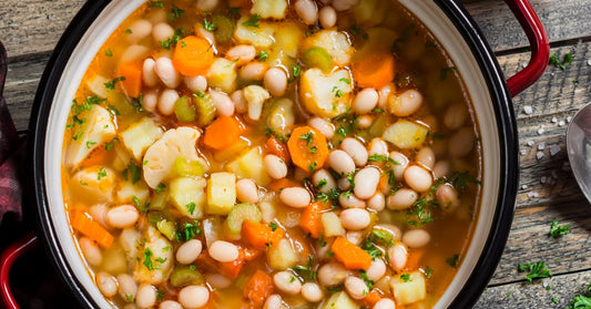 Rustic Autumn Vegetable Soup||Vegetarian vegetable bean soup and parmesan cheese toasts