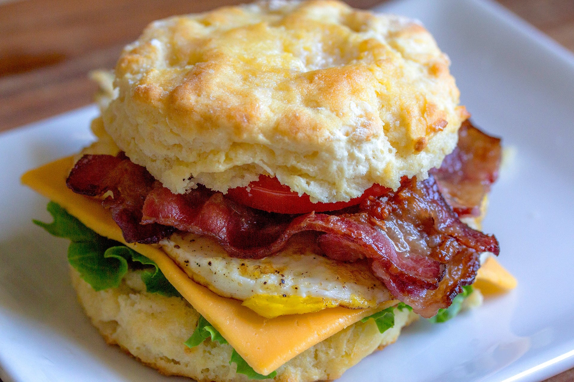 Honey Butter Chicken Bacon Biscuits - Breakfast for Dinner!